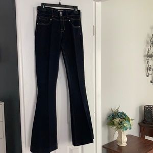 Designer Karen Millen Dark Denim Flare Jeans
